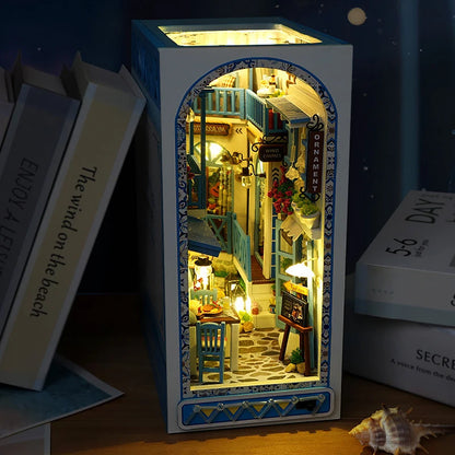 DIY Book Nook Kit – Miniature Bookshelf Insert with LED Lights