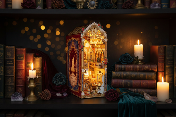 Beast and Beauty 3D wooden book nook diorama kit for romantasy lovers – Between Folds